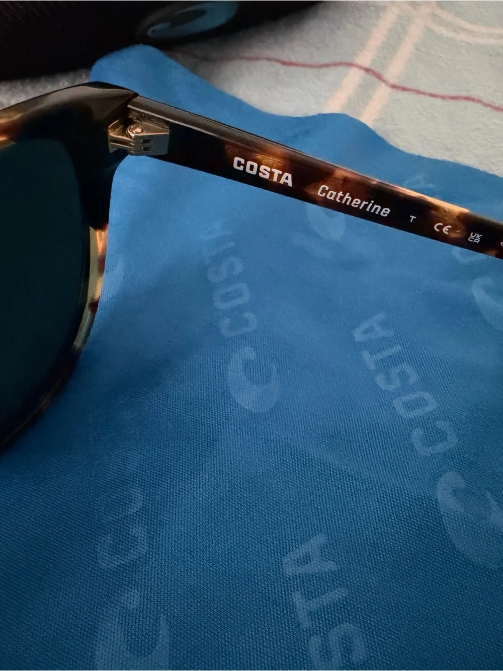 Costa Black Neoprene Sunglasses Pouch with Blue Logo “Catherine” style